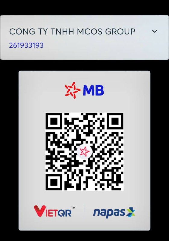 Mã VietQR tài khoản Công ty TNHH MCOS Group tại MB Bank